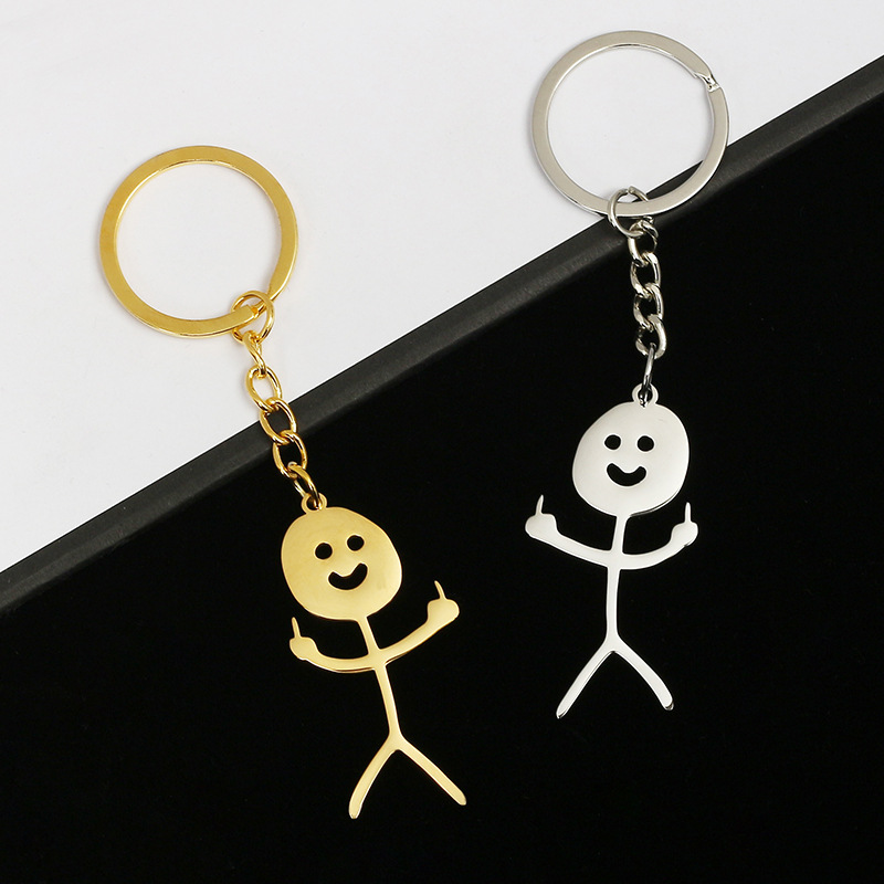 Metal Middle Finger Key Ring