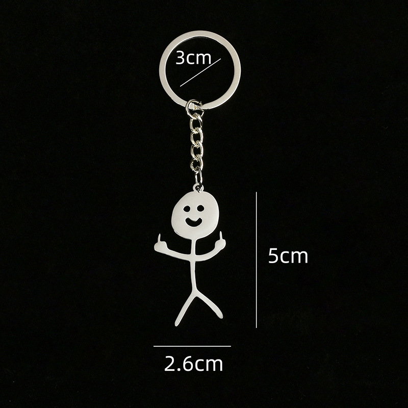 Metal Middle Finger Key Ring
