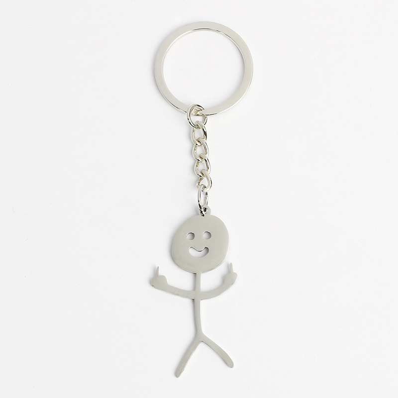 Metal Middle Finger Key Ring
