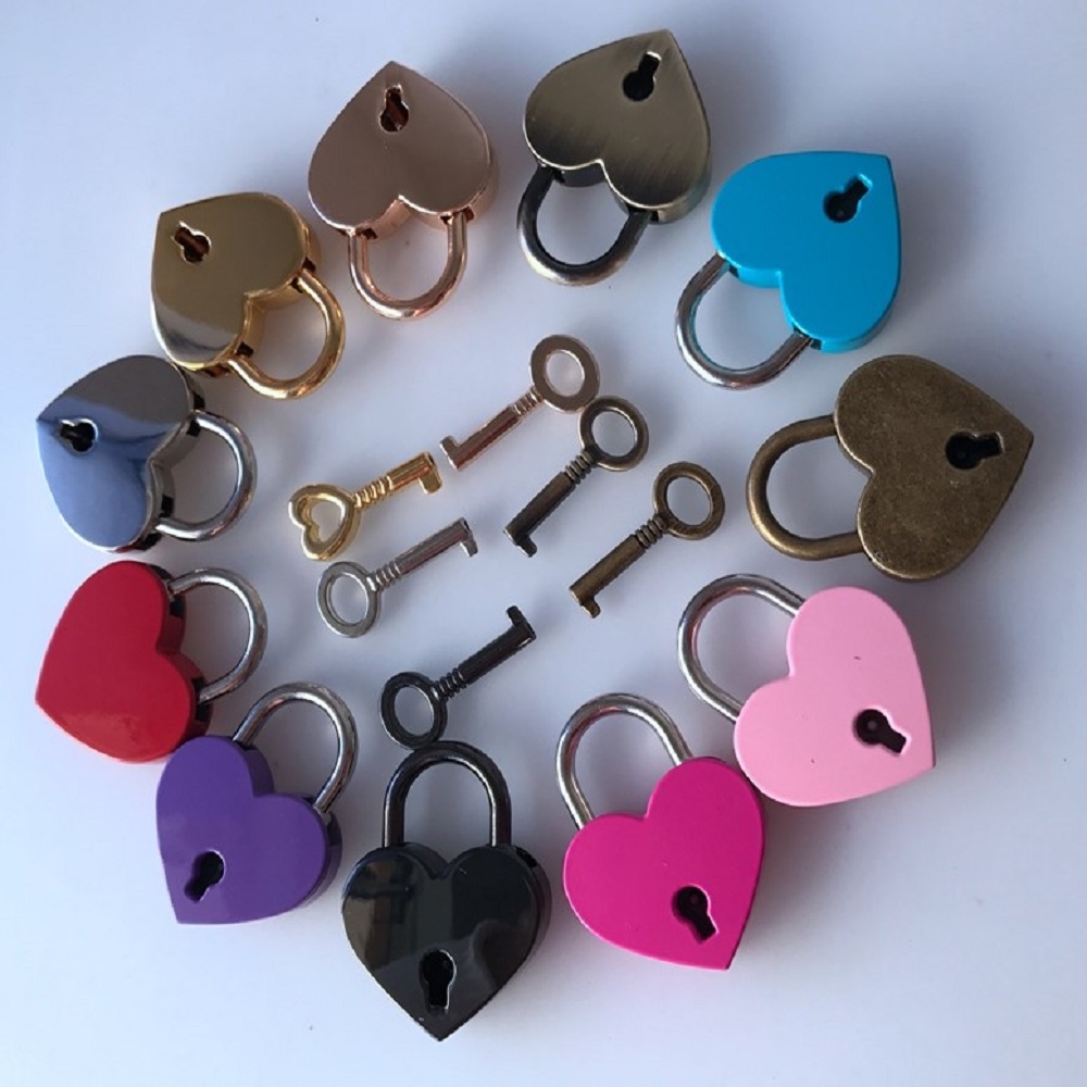 Metal Mini Heart Shaped Lock and Key