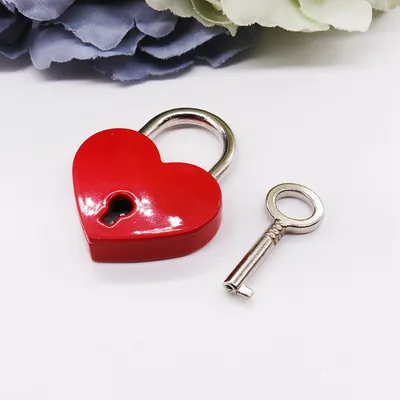 Metal Mini Heart Shaped Lock and Key