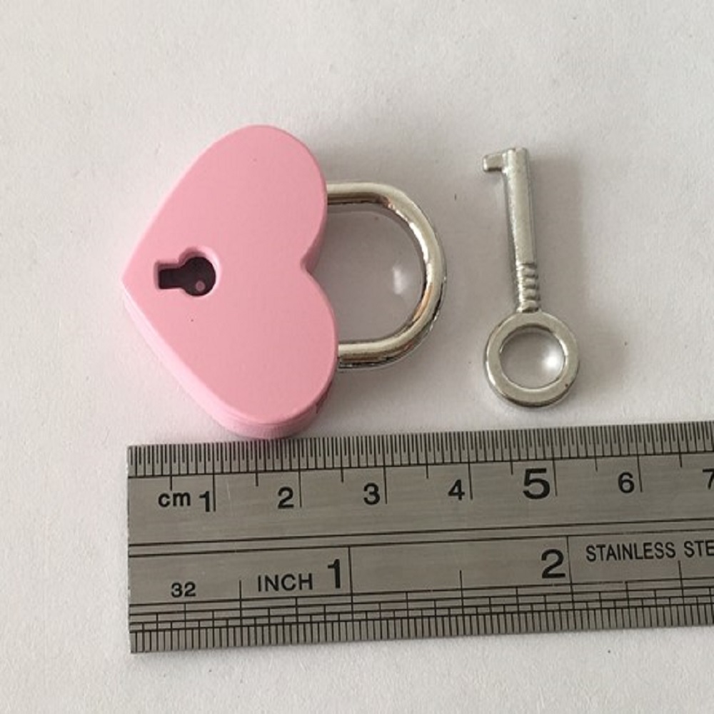 Metal Mini Heart Shaped Lock and Key