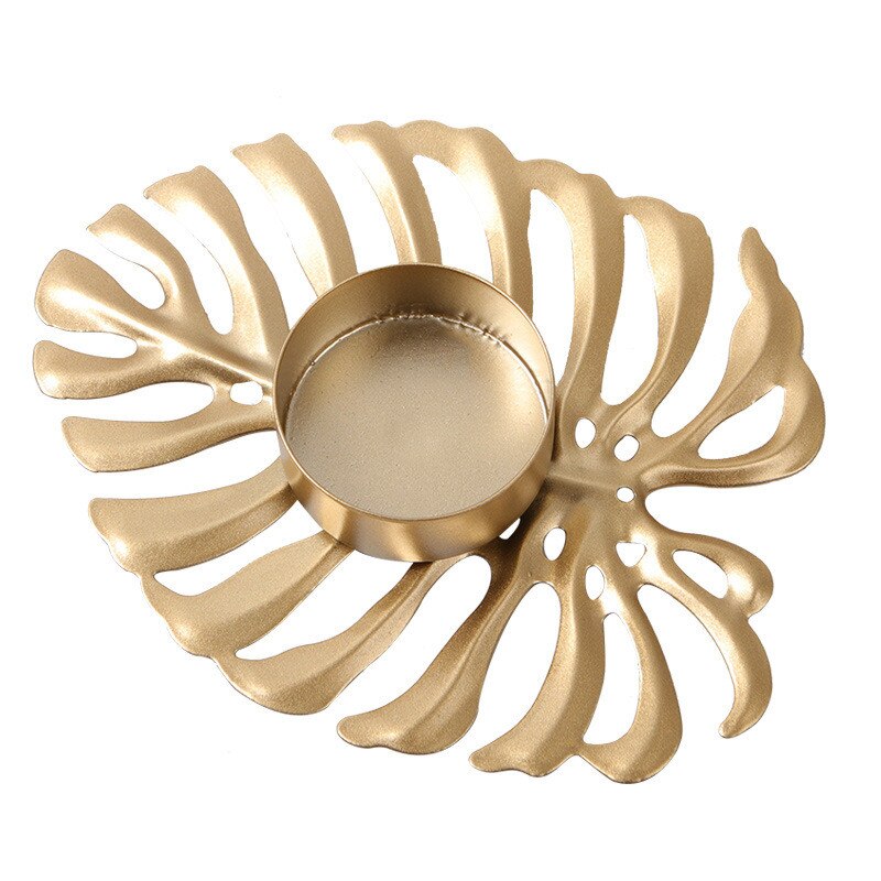 Metal Palm Leaf Candle Holder