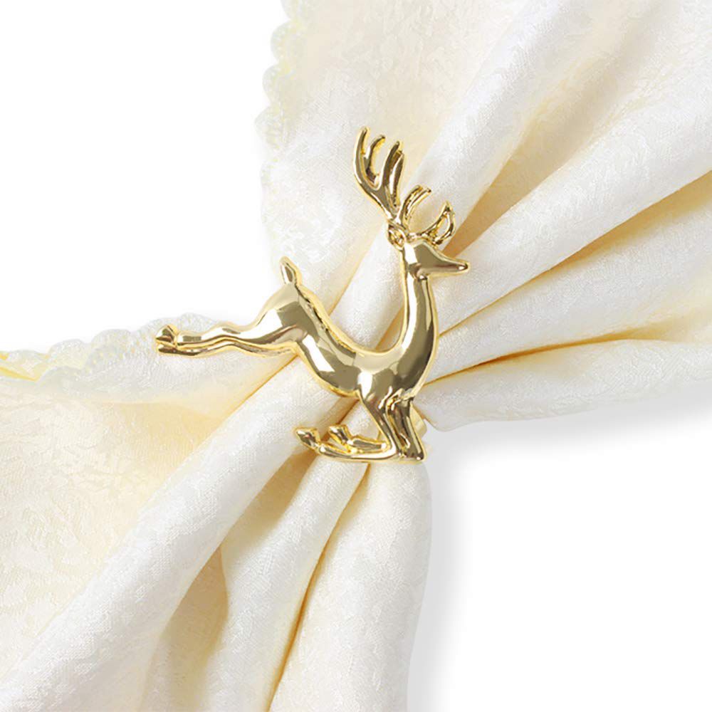 Metal Reindeer Napkin Rings (6pcs)