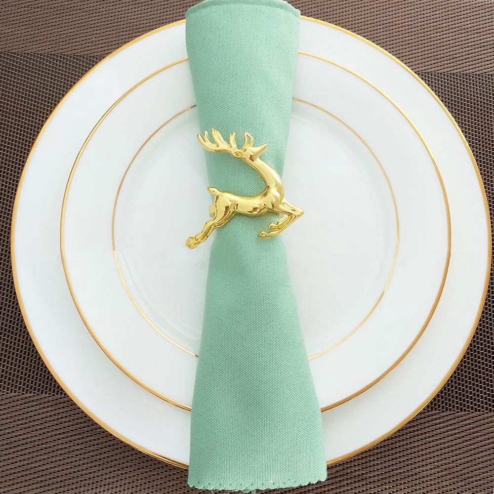 Metal Reindeer Napkin Rings (6pcs)