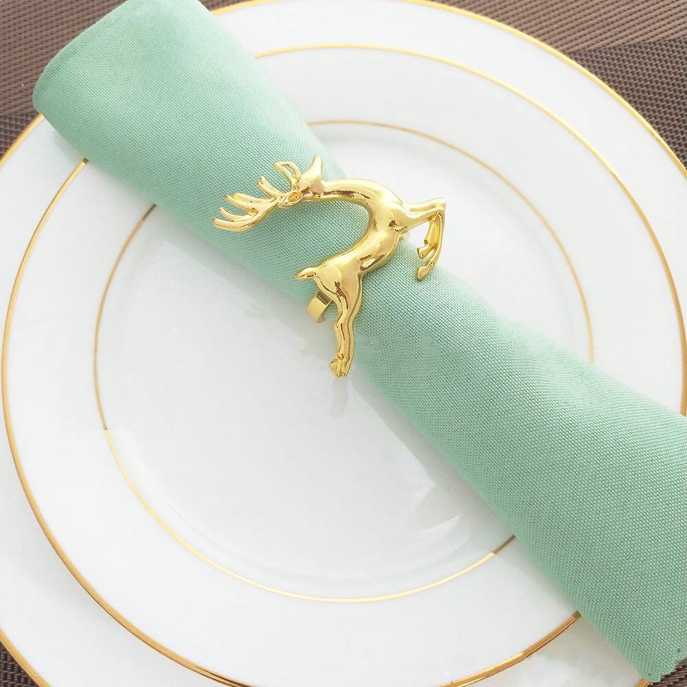 Metal Reindeer Napkin Rings (6pcs)