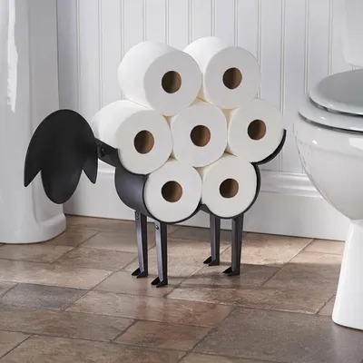 Metal Sheep Loo Roll Holder