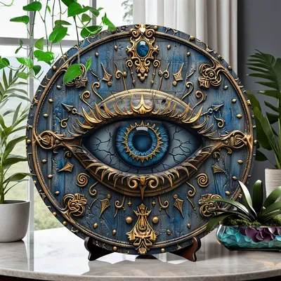 Metal Signage with All-Seeing Eye – Ancient Egyptian Wall Hanging Decoration, Living Dining Room -Pyramid Themed Home Metal Signage with All-Seeing Eye – Ancient Egyptian Wall Hanging Decoration, Living Dining Room -Pyramid Themed Home