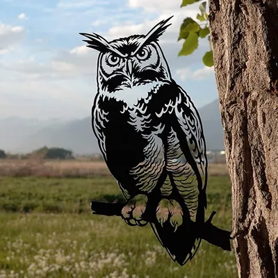 Metal Silhouette Bird Tree Ornament