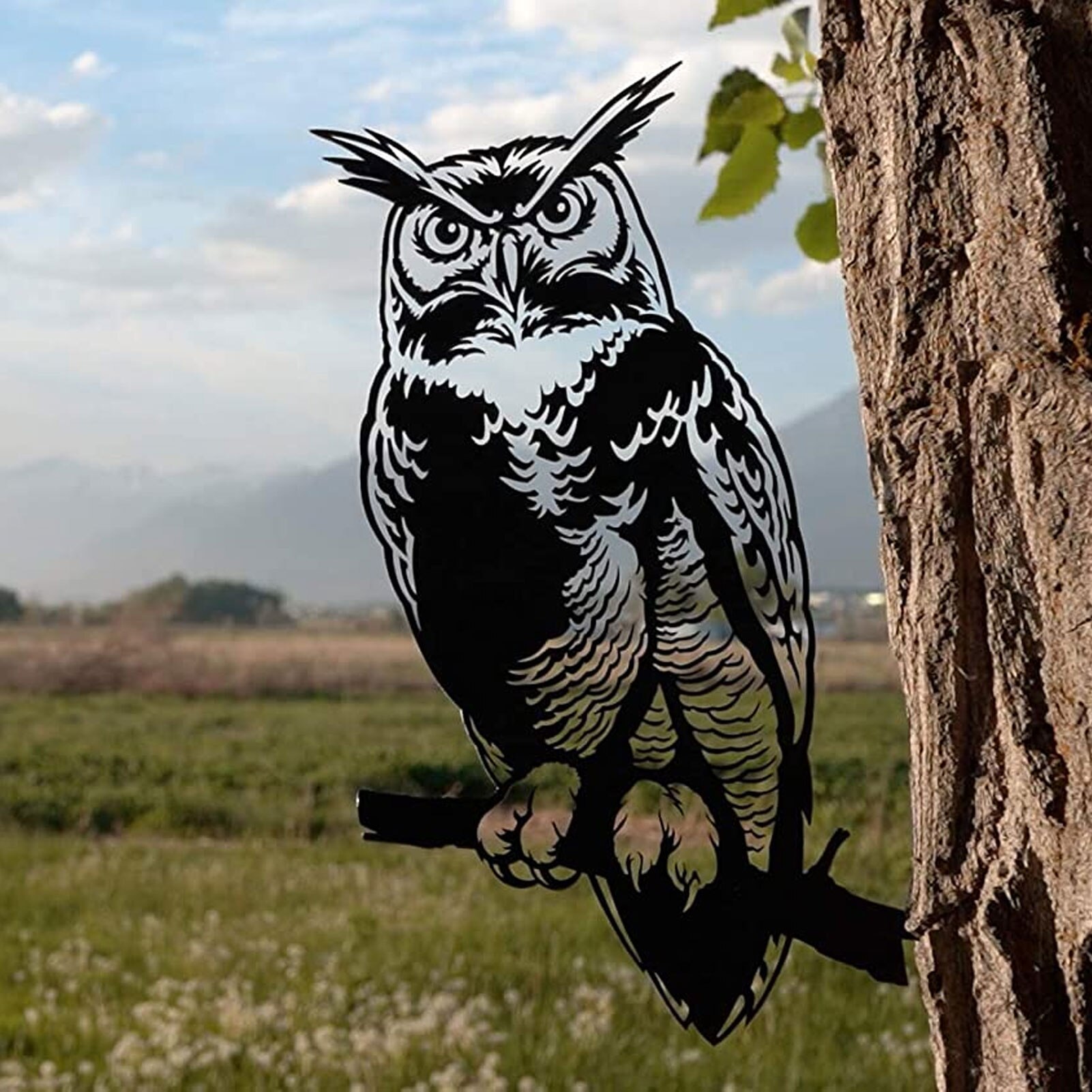 Metal Silhouette Bird Tree Ornament