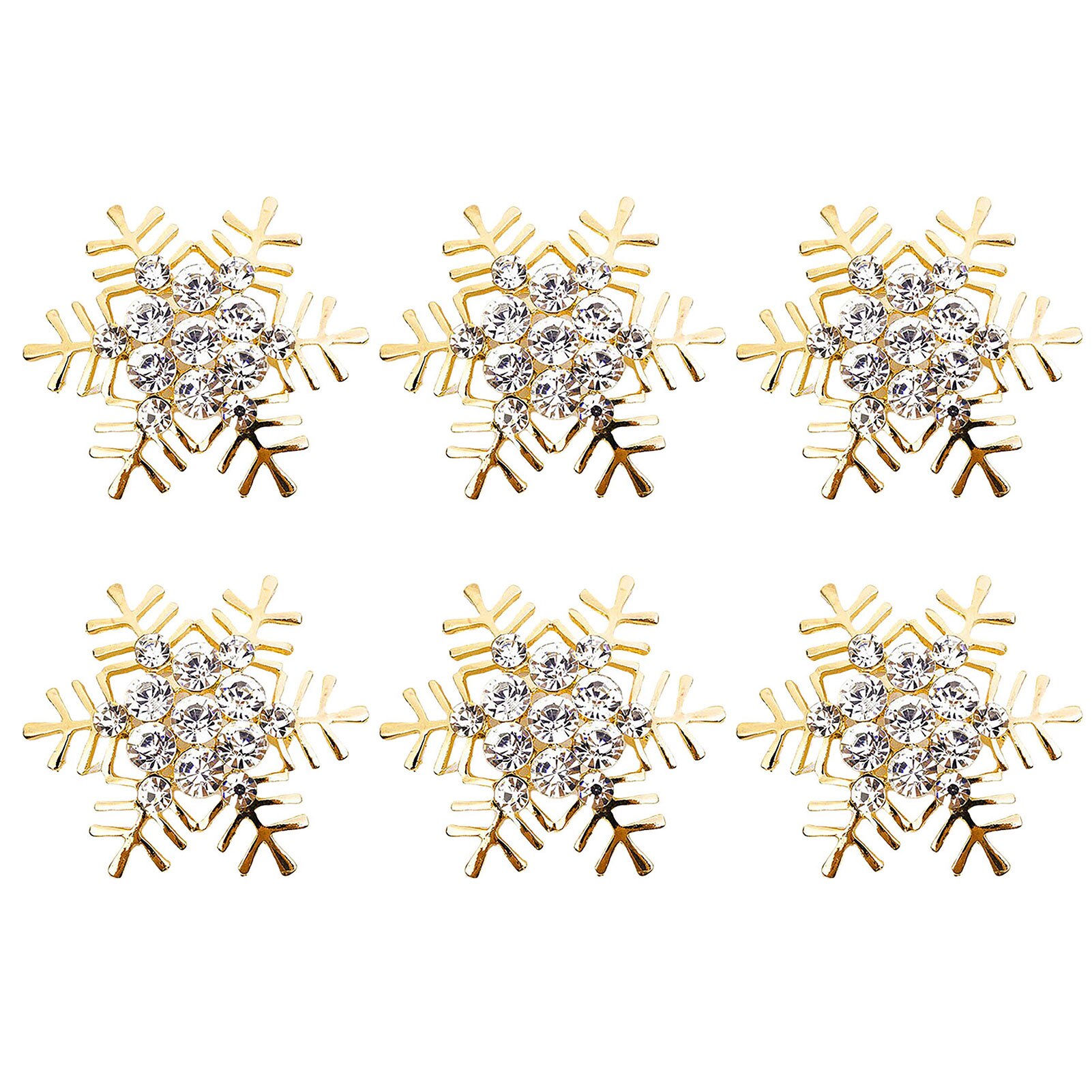 Metal Snowflake Napkin Ring Set (6pcs)