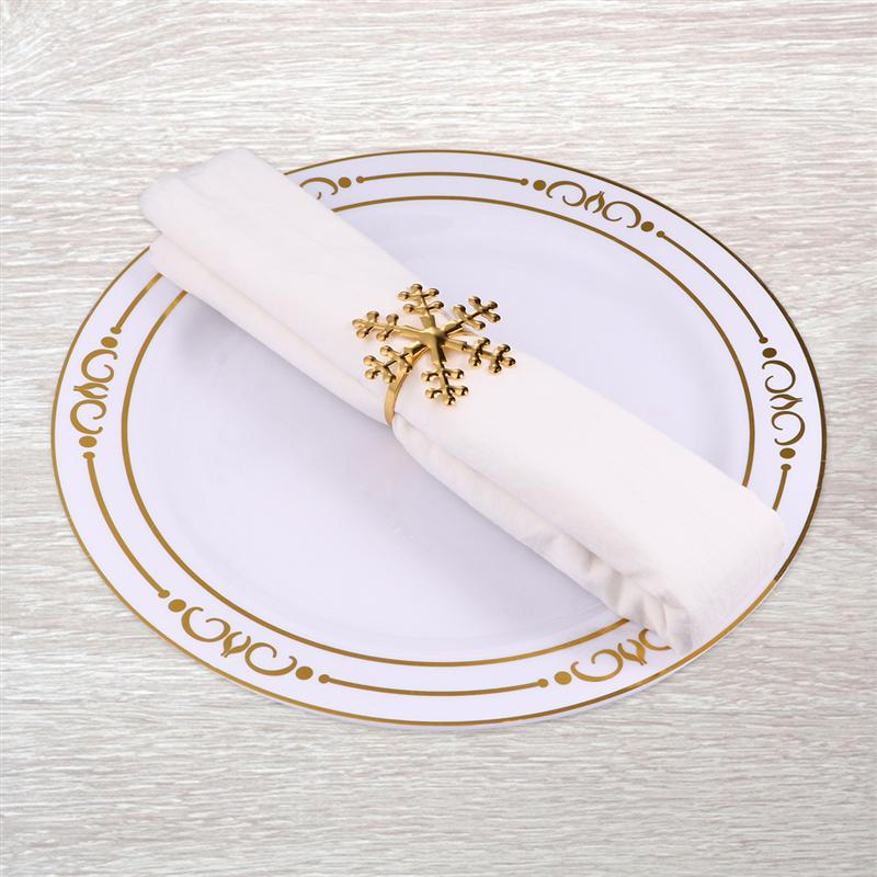 Metal Snowflake Napkin Rings (6pcs)