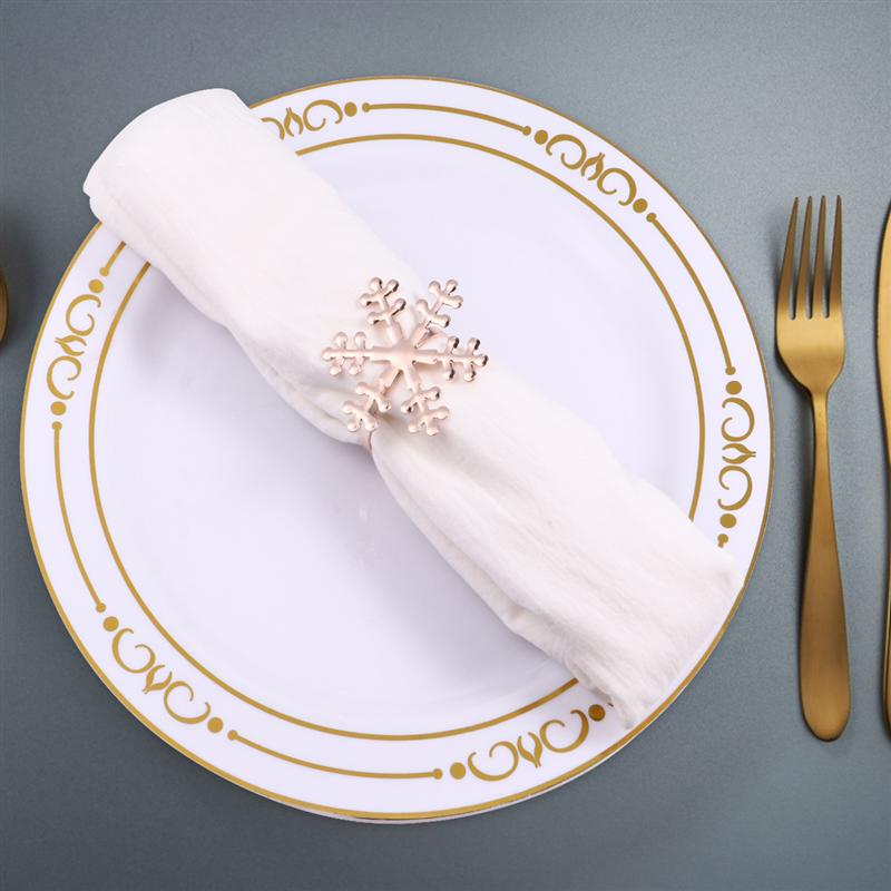 Metal Snowflake Napkin Rings (6pcs)