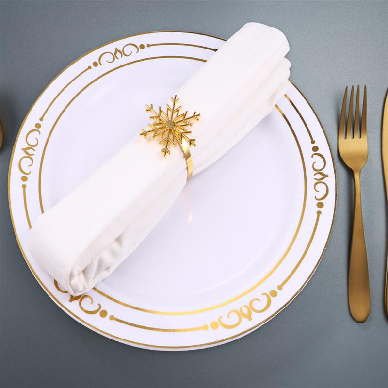 Metal Snowflake Napkin Rings (6pcs)