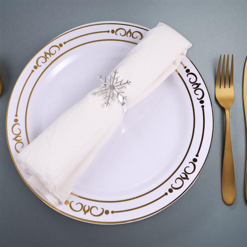 Metal Snowflake Napkin Rings (6pcs)