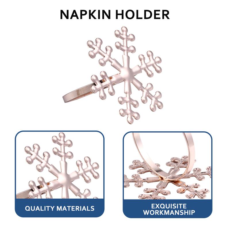 Metal Snowflake Napkin Rings (6pcs)