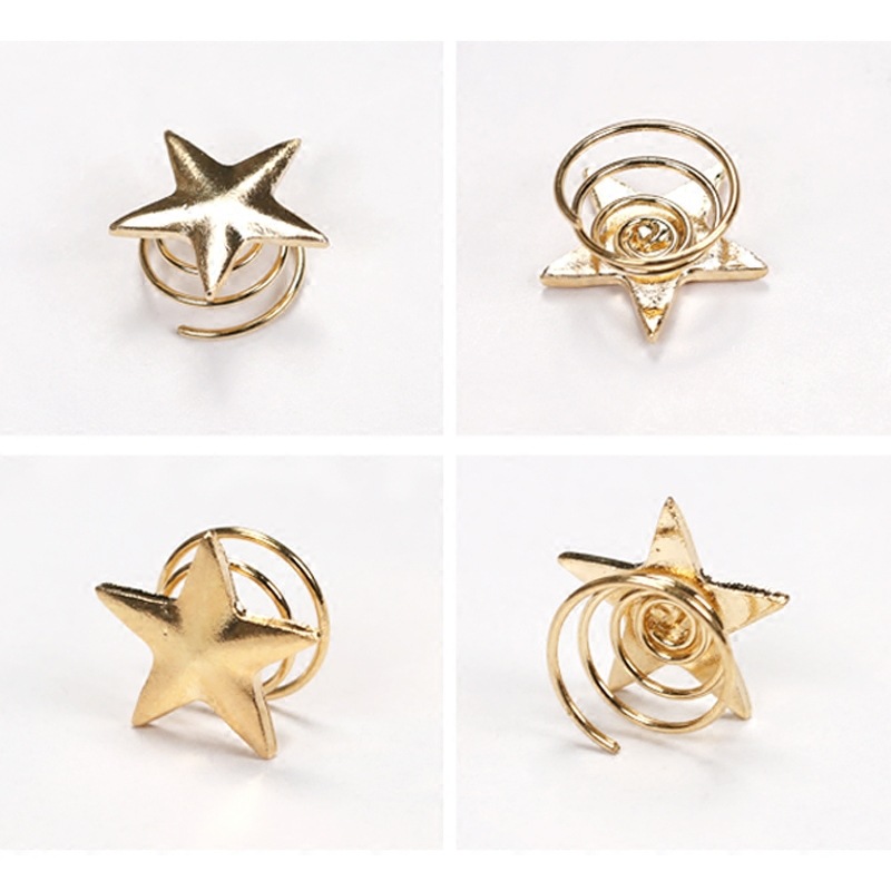 Metal Spring Star Hairpins (20pcs)