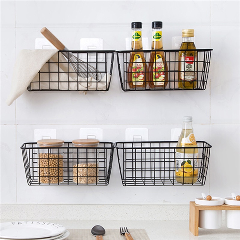 Metal Storage Basket Hanging Organizer