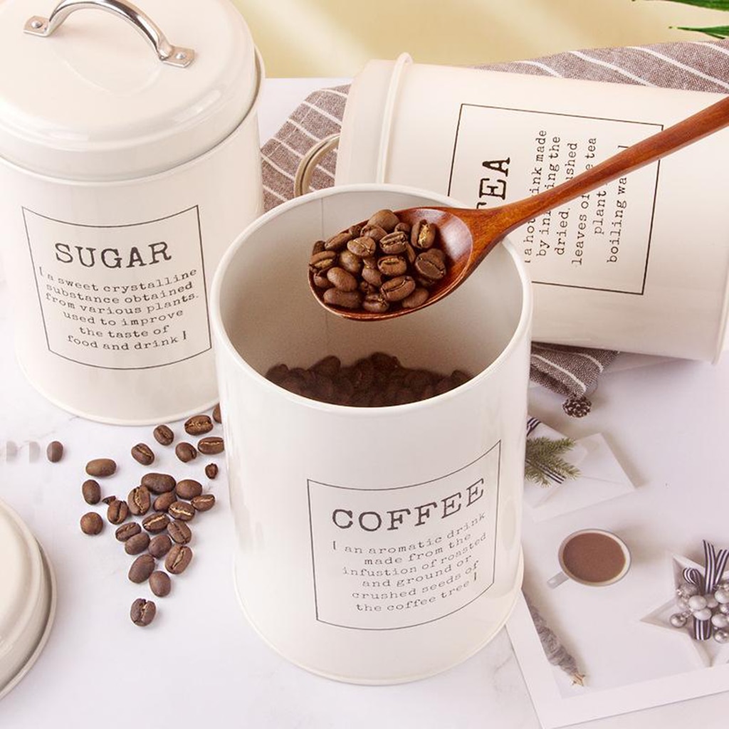 Metal Tea Sugar Canisters (3pcs)