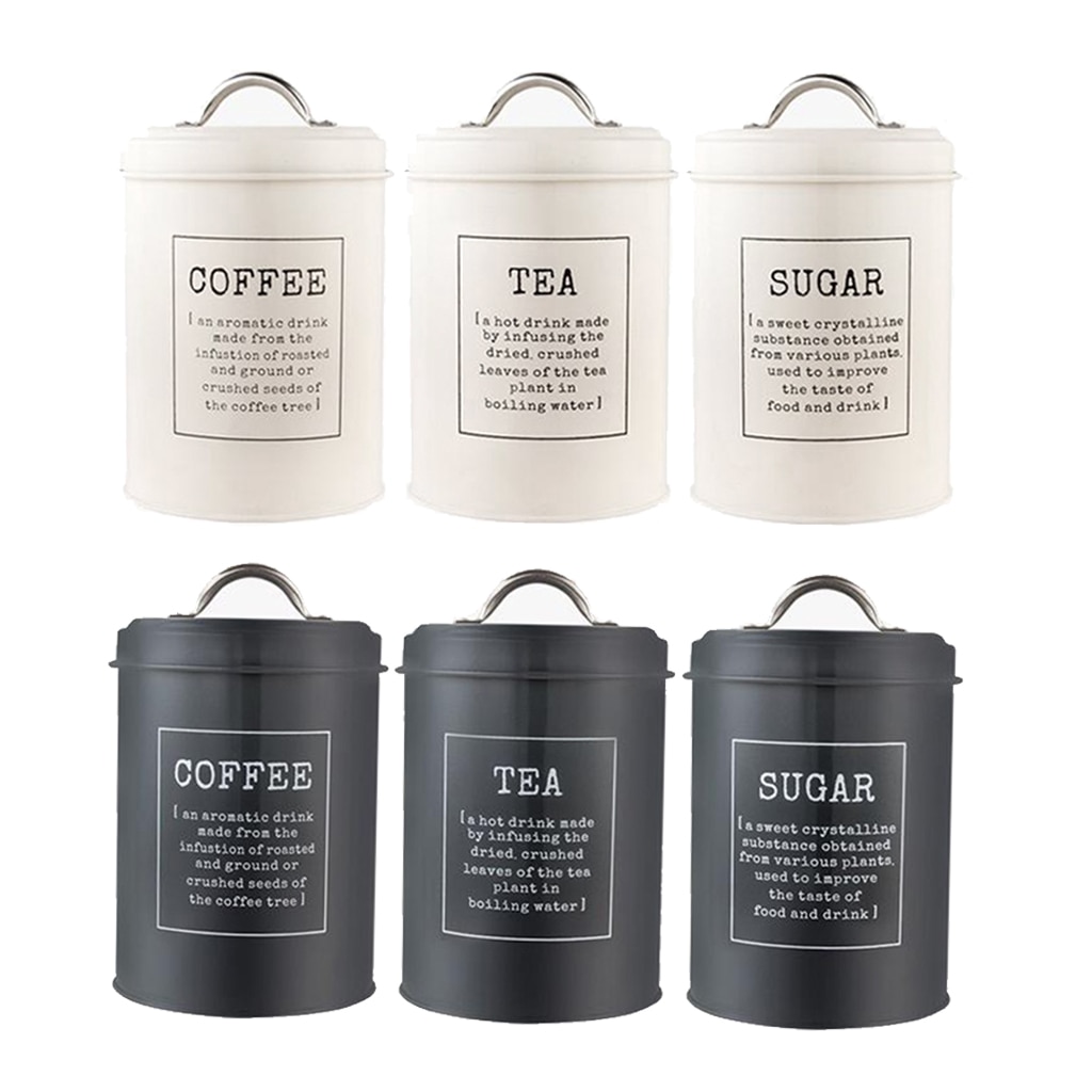 Metal Tea Sugar Canisters (3pcs)