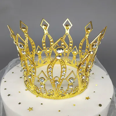 Metal Tiara Cake Topper with Rhinestone