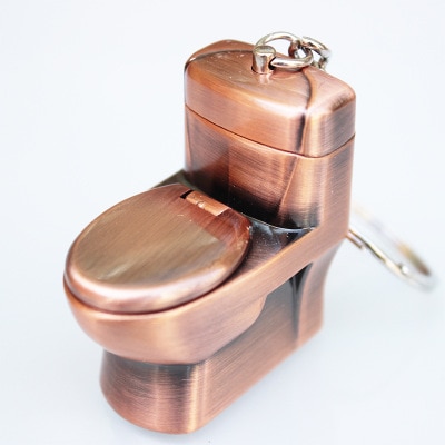 Metal Toilet Lighter Keychain