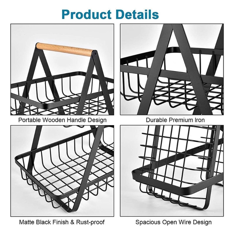 Metal Two Tier Fruit Basket
