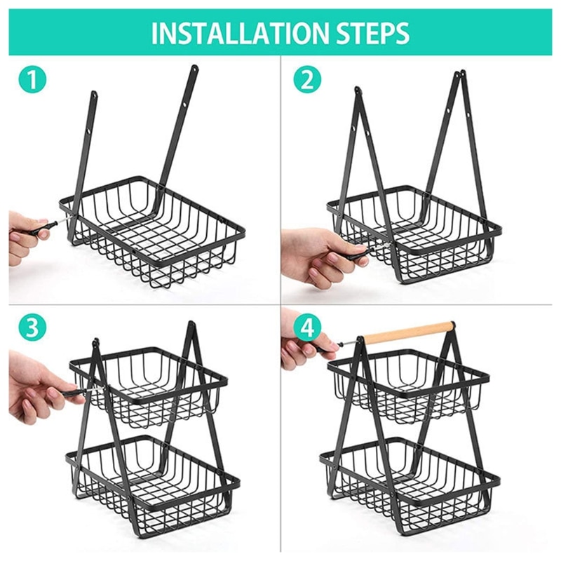 Metal Two Tier Fruit Basket