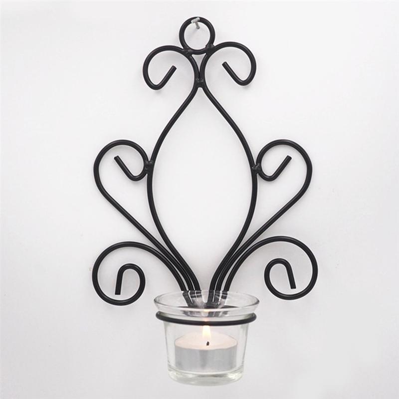 Metal Wall Candle Holder with Glass