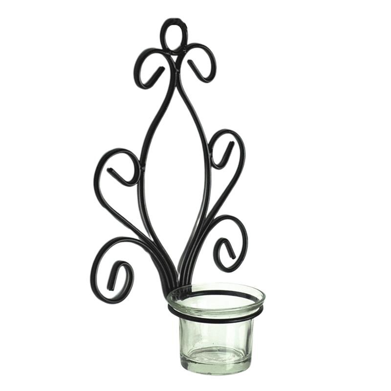 Metal Wall Candle Holder with Glass