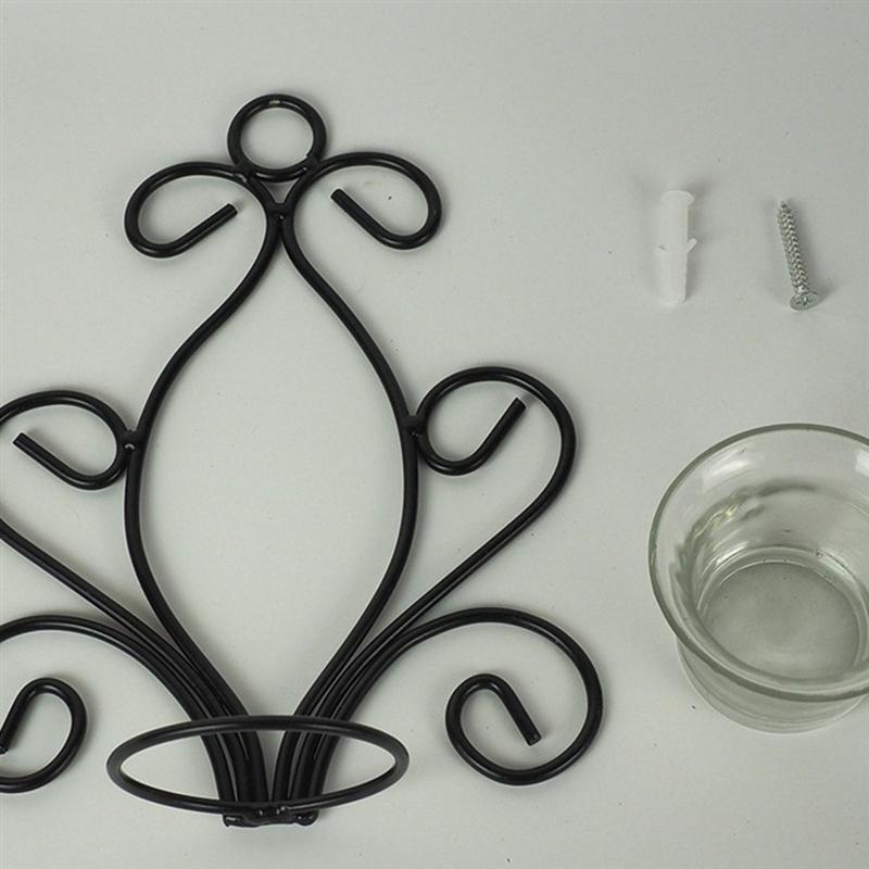 Metal Wall Candle Holder with Glass