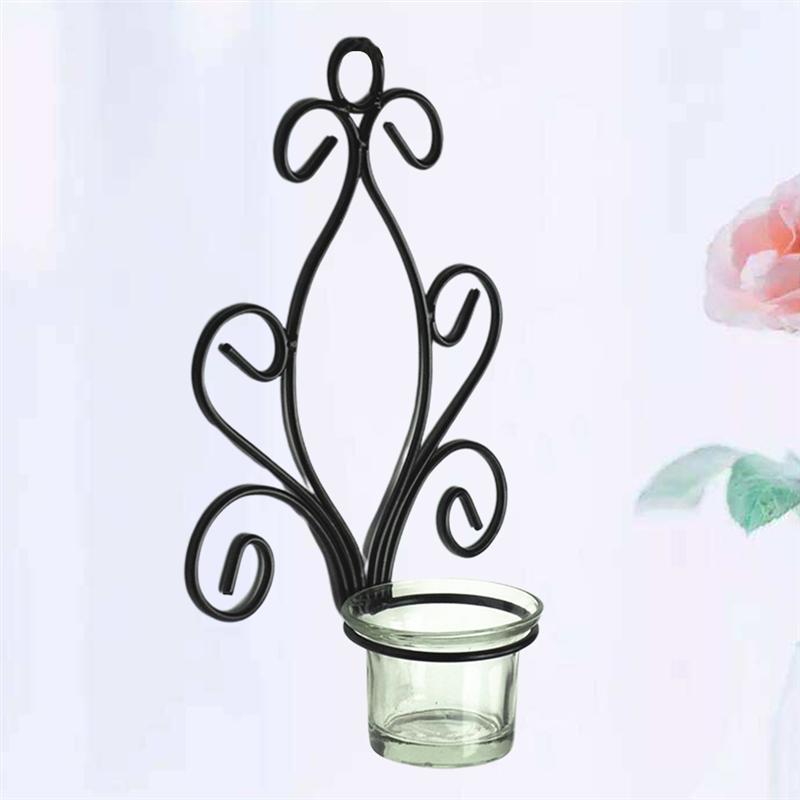 Metal Wall Candle Holder with Glass