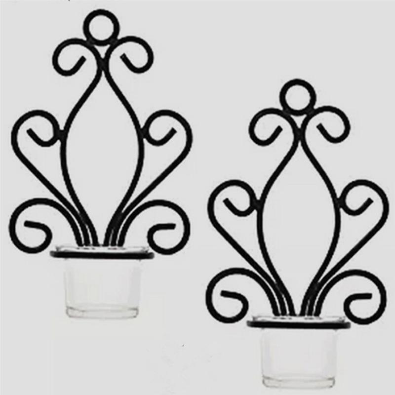 Metal Wall Candle Holder with Glass