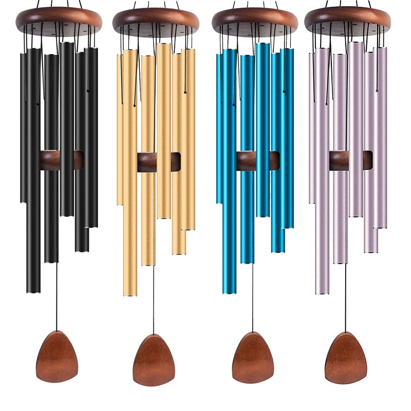 Metal Windchime Aluminum Windbell Wind Chimes 6 Tubes Chimes Home decoration Craft Outdoor Garden Patio Notes Zen