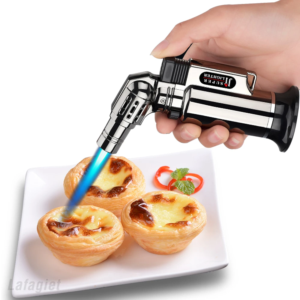 Metal Windproof Turbo Gas Lighters Welding Torch Kitchen Cooking Adjustable Flame Powerful Spray Gun Cigar Lighter For