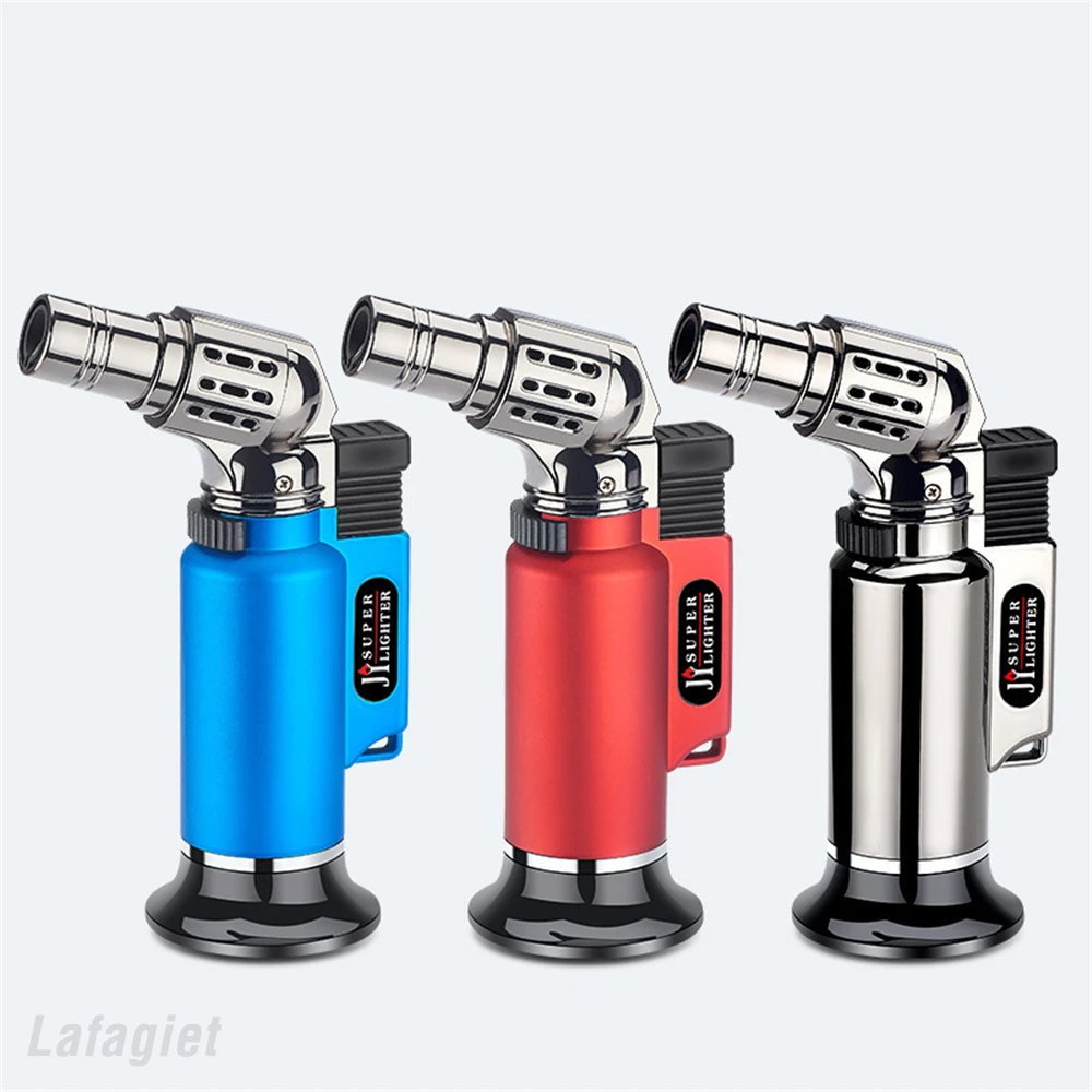 Metal Windproof Turbo Gas Lighters Welding Torch Kitchen Cooking Adjustable Flame Powerful Spray Gun Cigar Lighter For