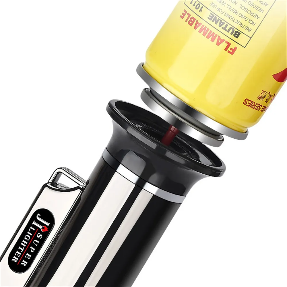 Metal Windproof Turbo Gas Lighters Welding Torch Kitchen Cooking Adjustable Flame Powerful Spray Gun Cigar Lighter For