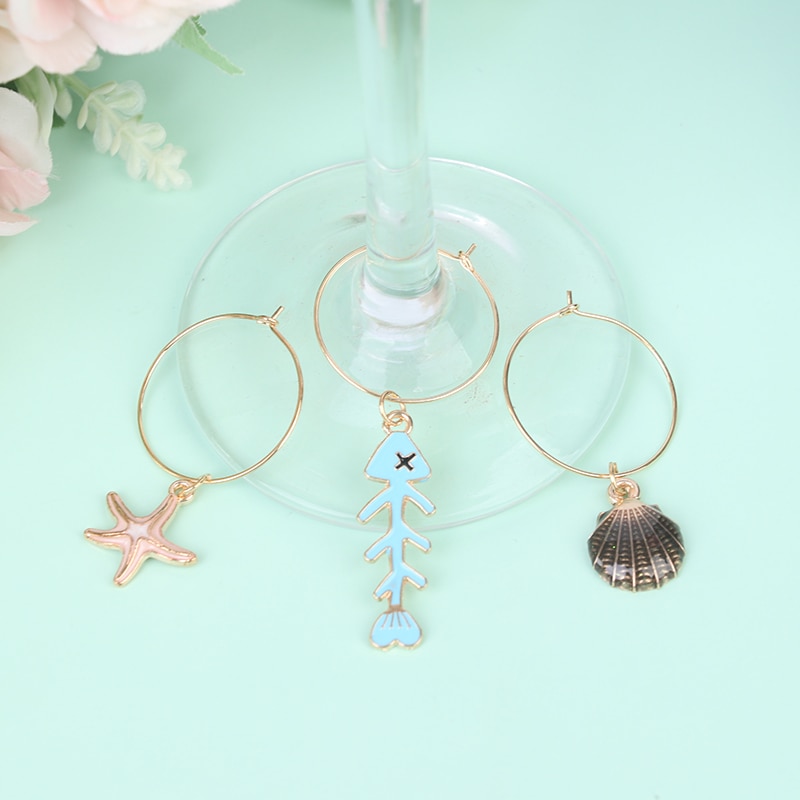 Metal Wine Stem Charms (15pcs)
