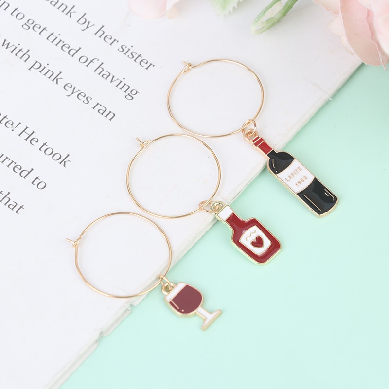 Metal Wine Stem Charms (15pcs)