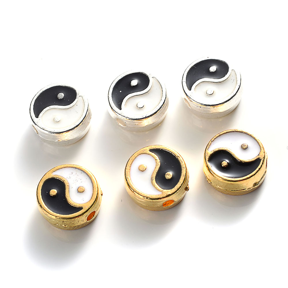 Metal Yin Yang Beads (10pcs)