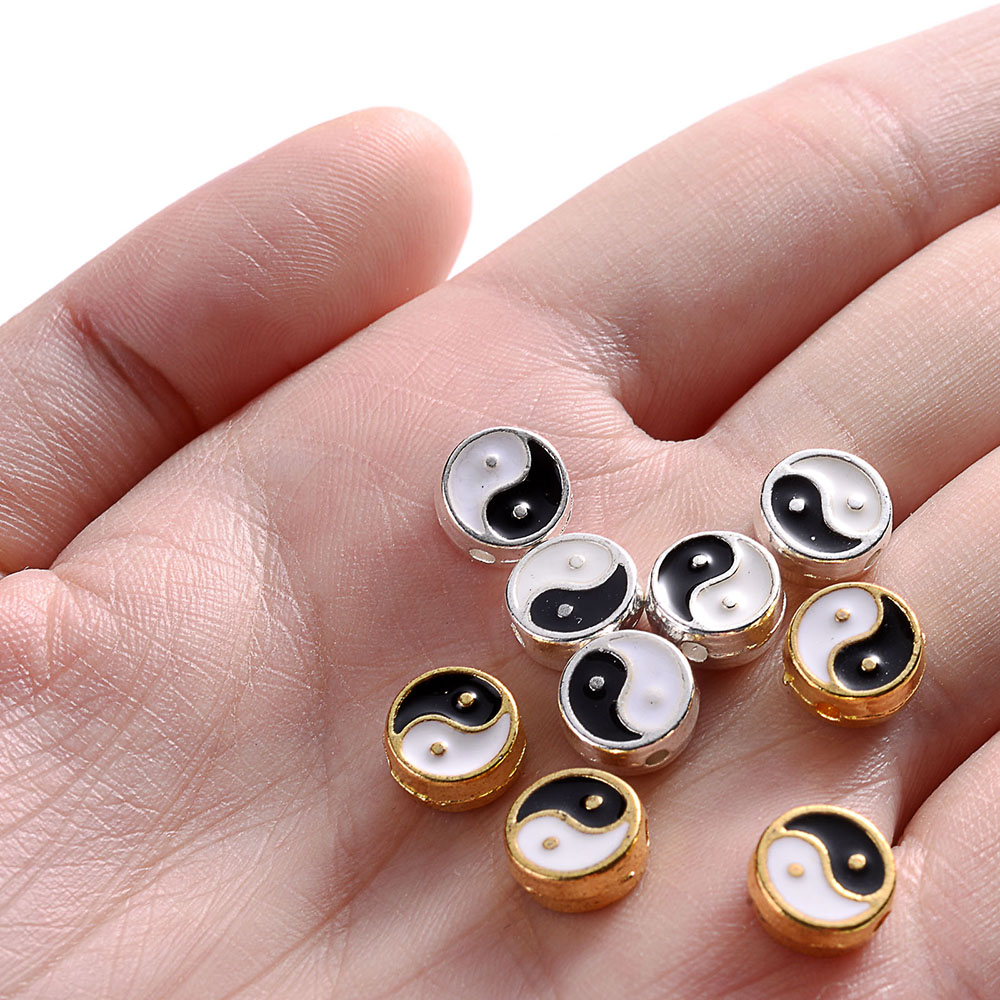 Metal Yin Yang Beads (10pcs)