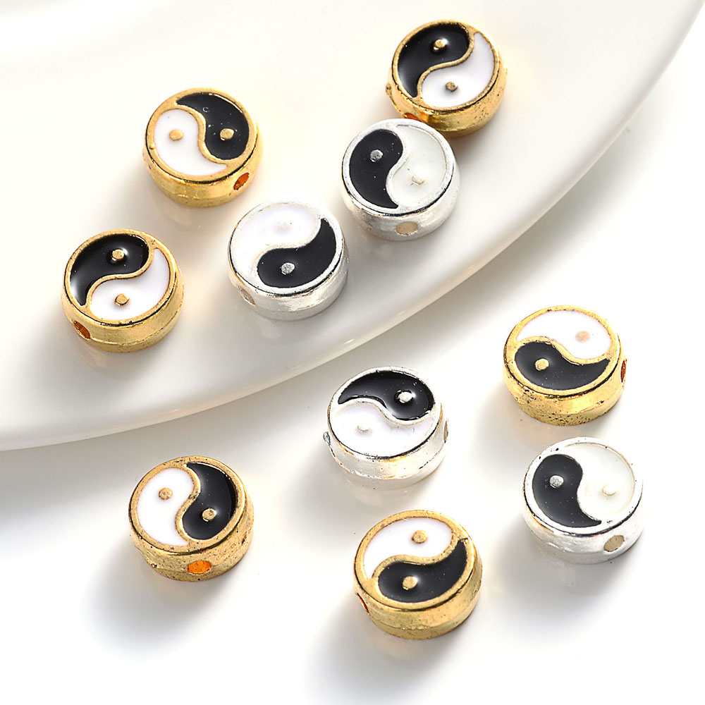 Metal Yin Yang Beads (10pcs)