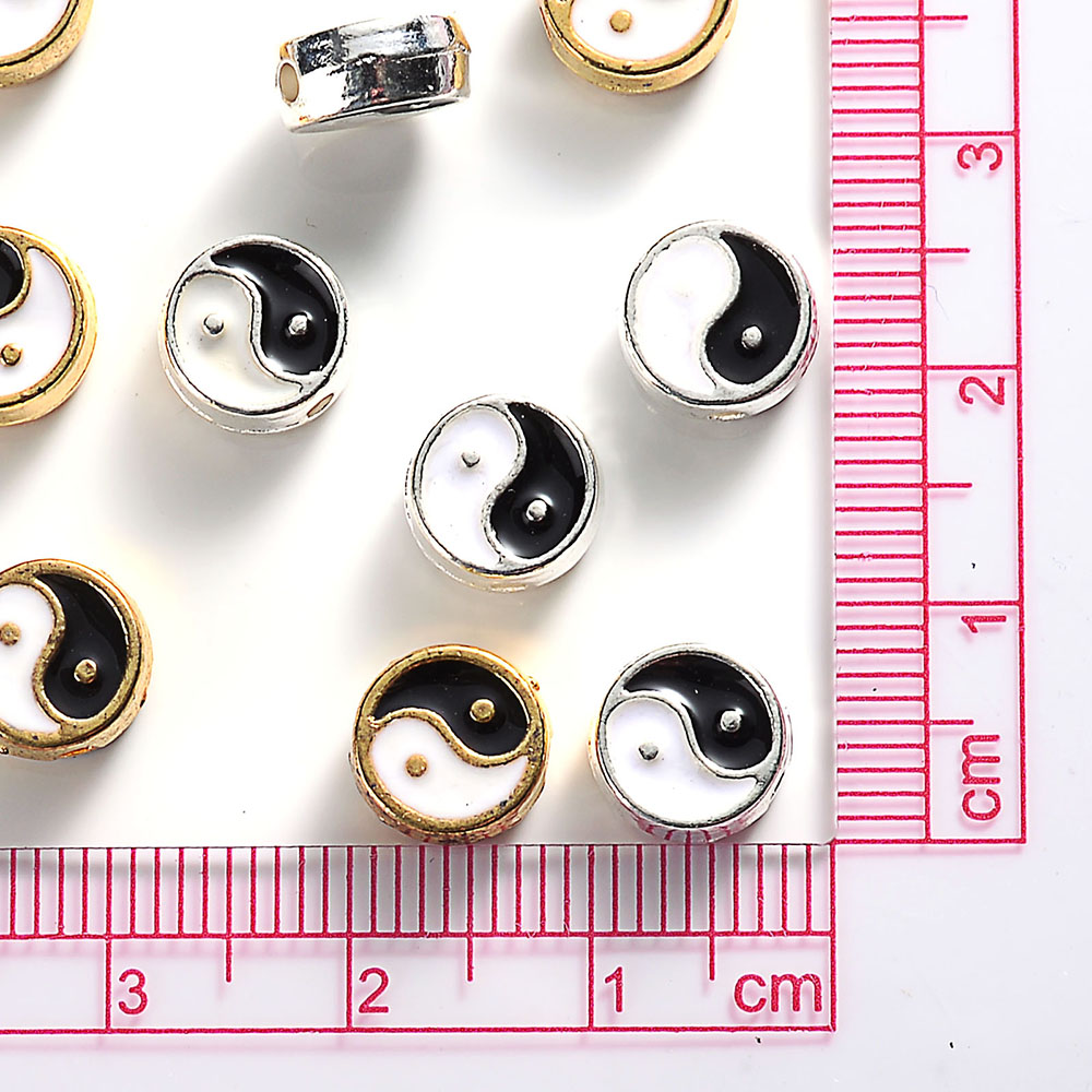 Metal Yin Yang Beads (10pcs)