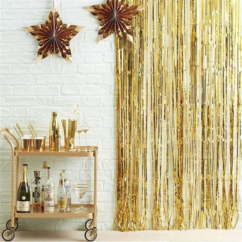 Metallic Party Foil Curtain Backdrop Metallic Party Foil Curtain Backdrop