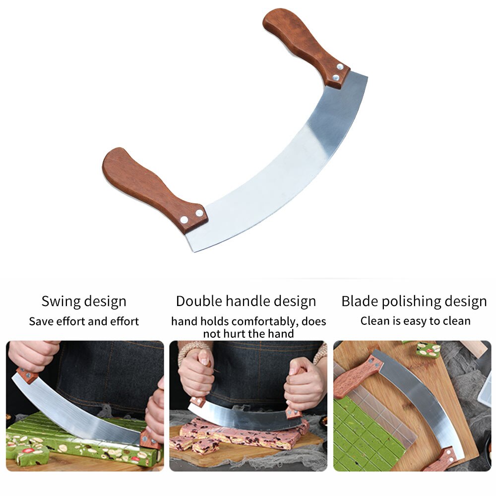 Mezzaluna Knife Rocking Pizza Cutter Mezzaluna Knife Rocking Pizza Cutter