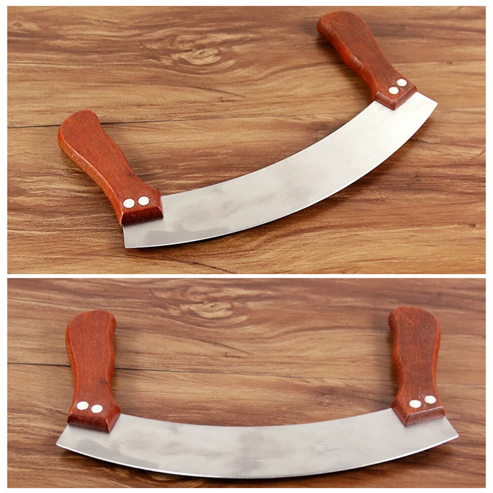 Mezzaluna Knife Rocking Pizza Cutter Mezzaluna Knife Rocking Pizza Cutter