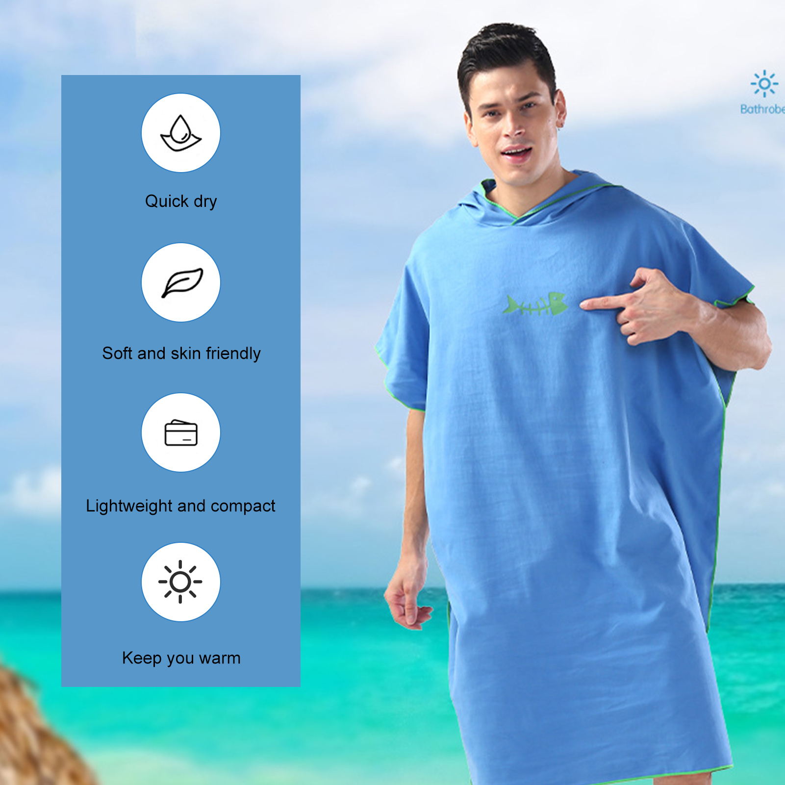 Microfiber Poncho Beach Towel