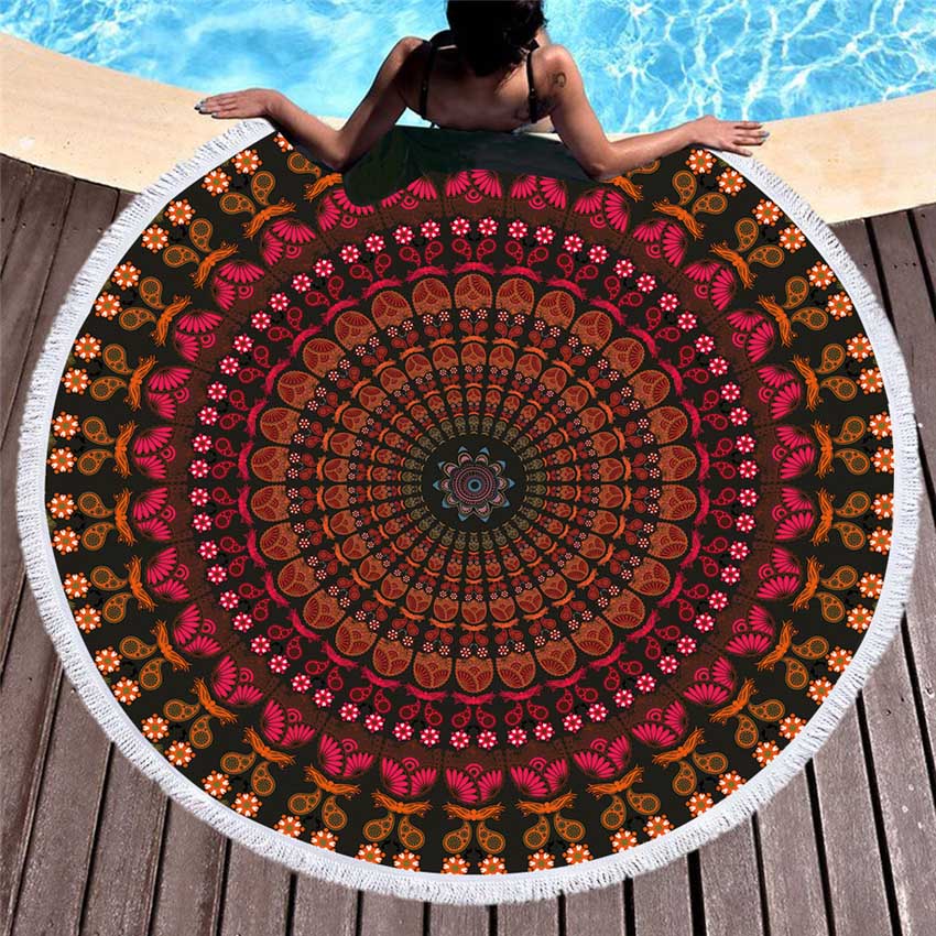 Microfiber Round Boho Beach Towel Microfiber Round Boho Beach Towel