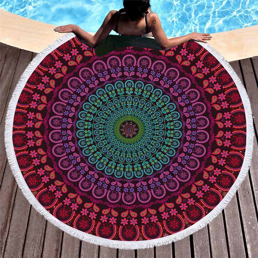 Microfiber Round Boho Beach Towel Microfiber Round Boho Beach Towel