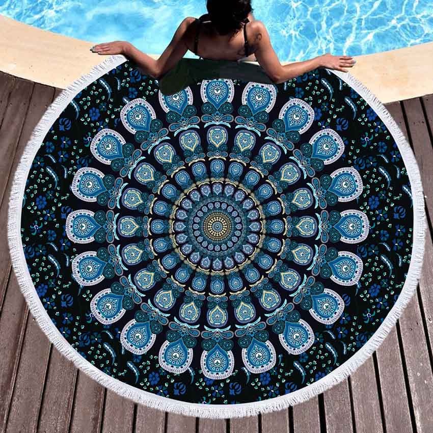 Microfiber Round Boho Beach Towel Microfiber Round Boho Beach Towel